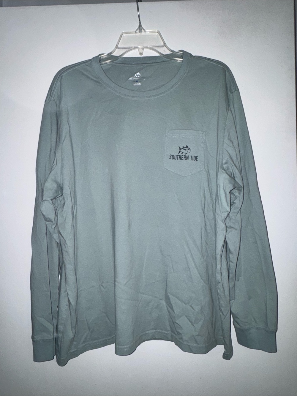 Southern Tide Long Sleeve Pocket Tee - Sage